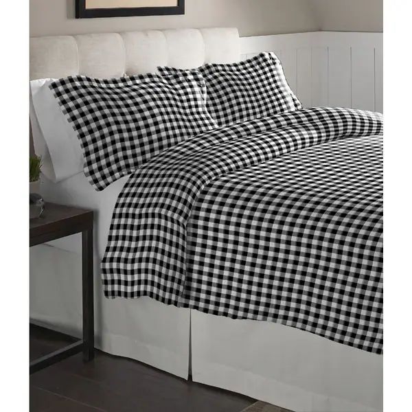 Pointehaven Milton Oversized Cotton Flannel Duvet Set | Bed Bath & Beyond