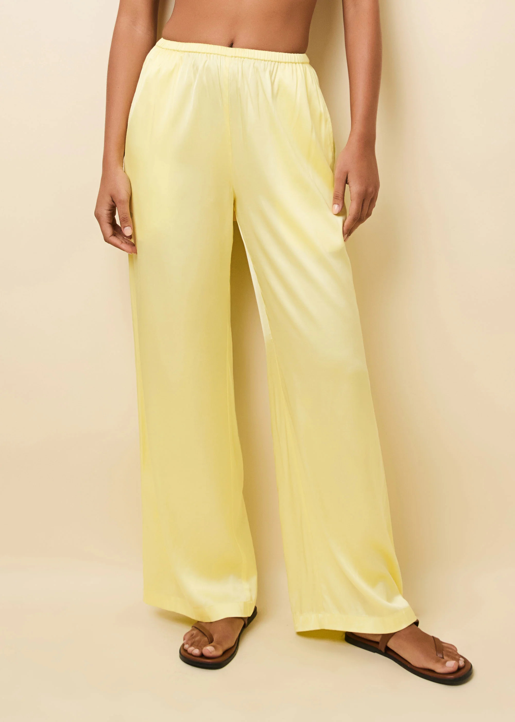 Monaco Pant Satin Custard | Solid & Striped