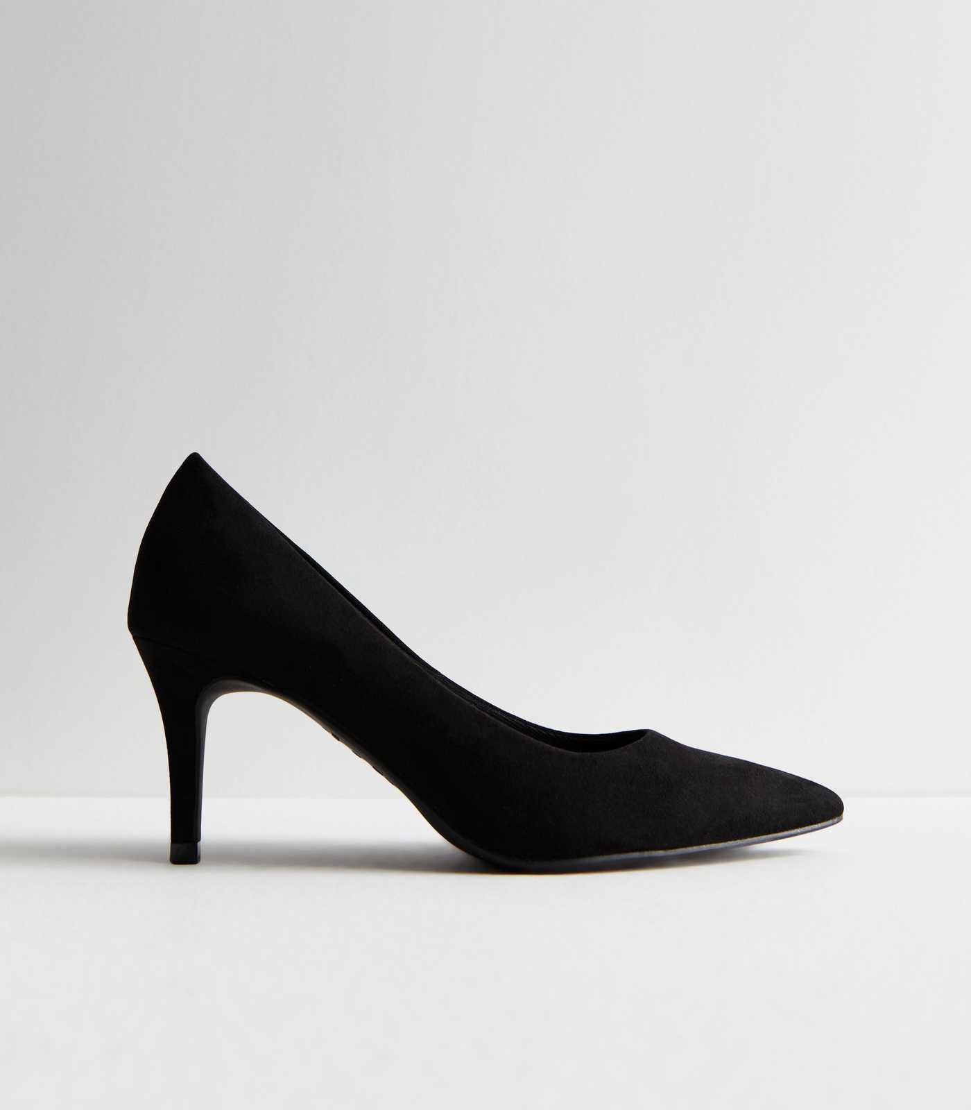 Black Suedette Pointed Stiletto Heel Court Shoes | New Look | New Look (UK)