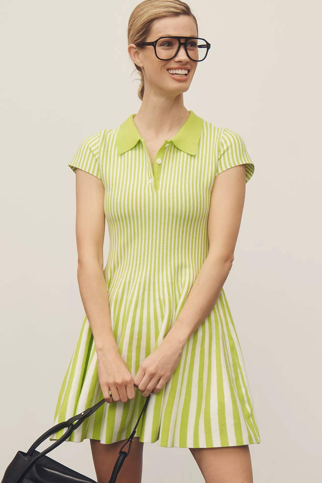 Mare Mare Short-Sleeve Polo Fit & Flare Sweater Mini Dress | Anthropologie (US)