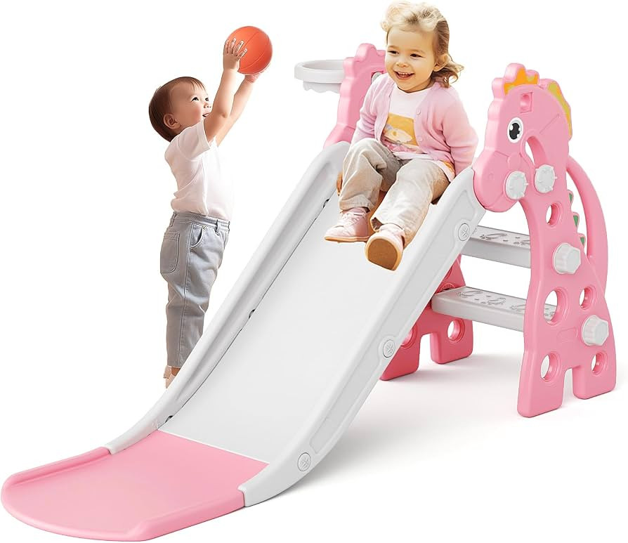 67i 3 in 1 Toddler Slide - 46.8 Inch Long Slide, 10-Min Easy Assembly, Foldable Anti-Tip Stable, ... | Amazon (US)