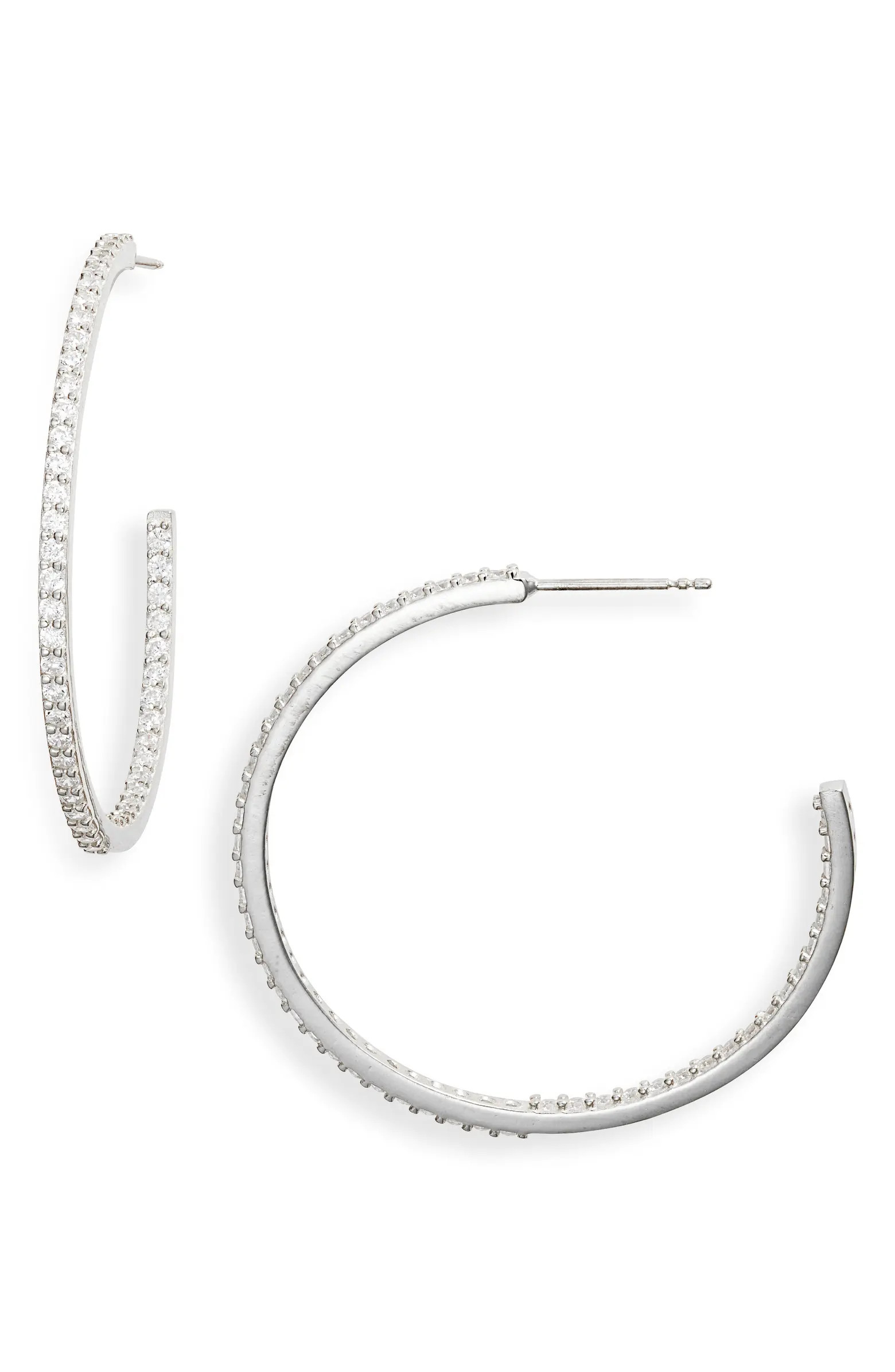 SHYMI Cubic Zirconia Pavé Inside Out Hoop Earrings | Nordstrom | Nordstrom