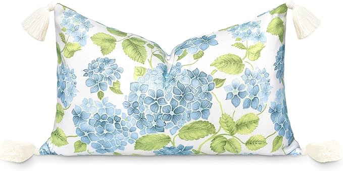 Hofdeco Premium Coastal Patio Indoor Outdoor Lumbar Pillow Cover Only, 12"x20" Water Repellent fo... | Amazon (US)