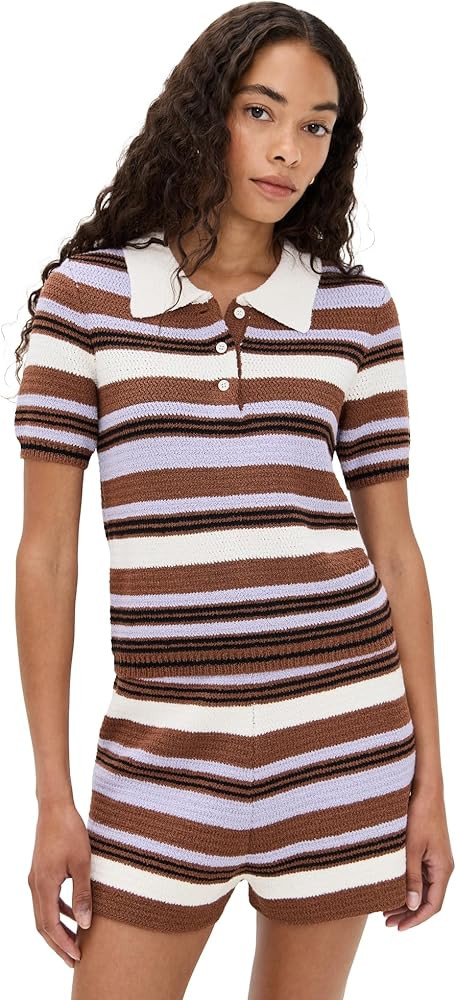 LE BOP Women's Striped Boucle Polo | Amazon (US)