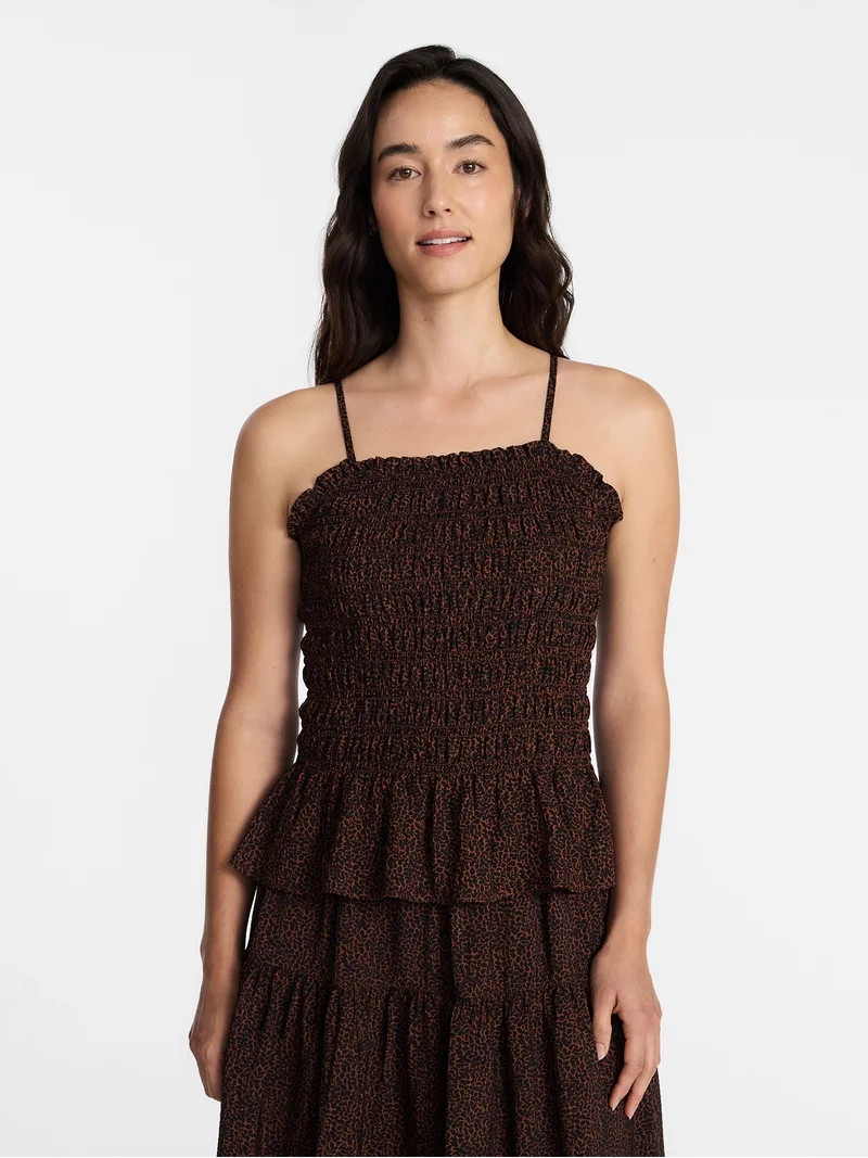 Time and Tru Women's Smocked Tank Top, Sizes XS-XXXL | Walmart (US)