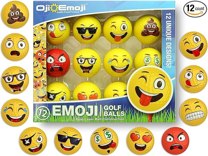 Oji-Emoji Premium Emoji Golf Balls, Unique Professional Practice Golf Balls, 12-Pack Emoji Golfer... | Amazon (US)