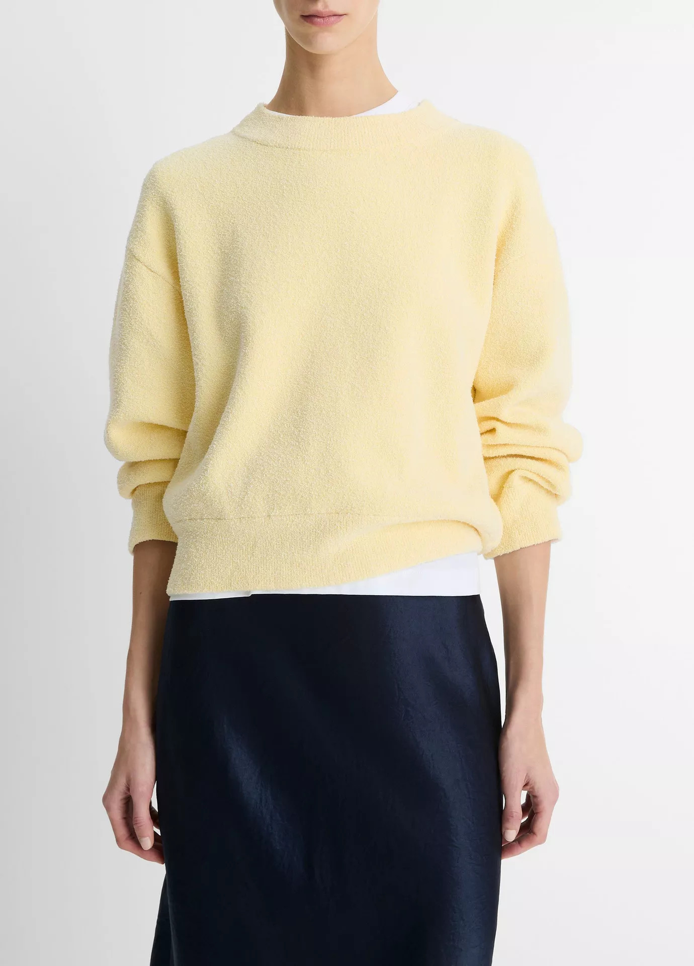 Structured Cotton-Blend Bouclé Sweater | Vince LLC