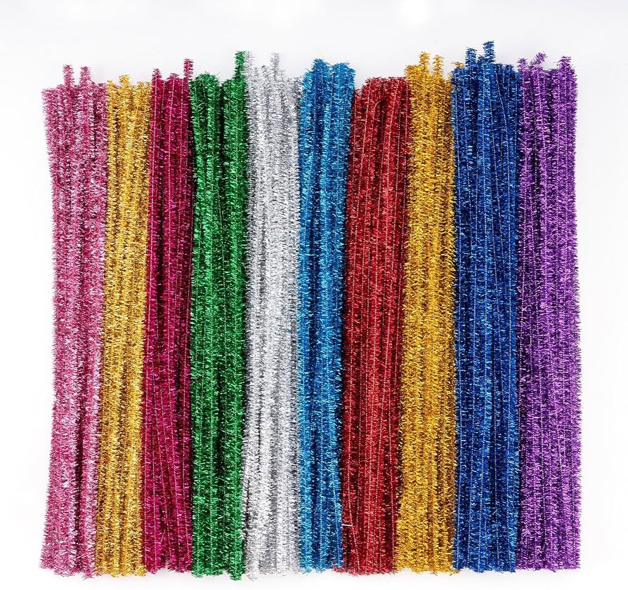 Caydo 200 Pieces Glitter Pipe Cleaners Craft for Kids Creative Art and Craft Project Making, Mult... | Amazon (US)