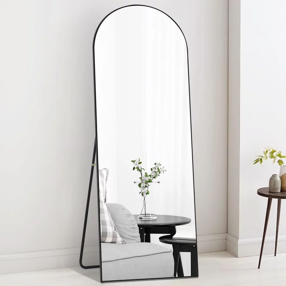 PexFix Arched Floor Mirror Full Length 65 in. x 22 in. Standing Full Body Mirror Wall Mirror - Bl... | Walmart (US)
