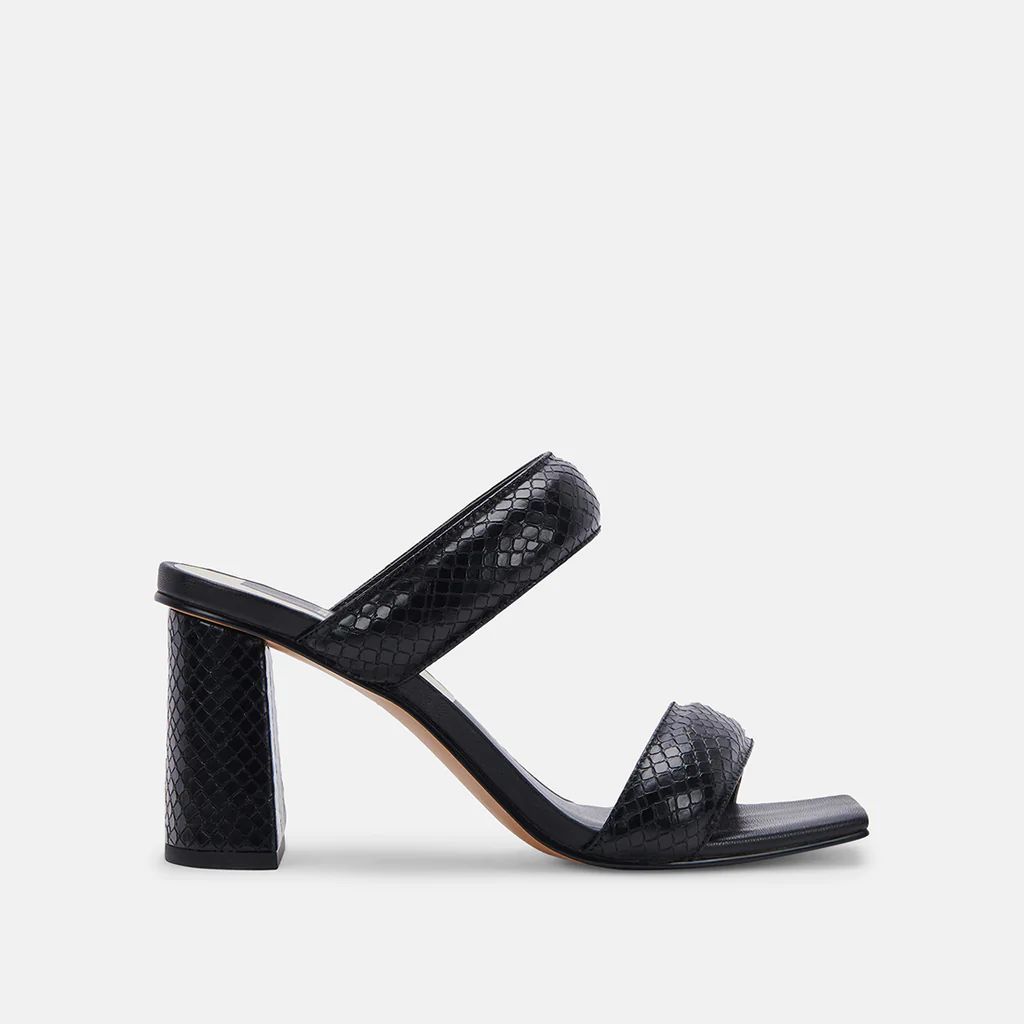 PASCOE HEELS BLACK EMBOSSED STELLA | DolceVita.com