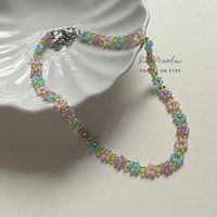 Pastel Flower Necklace | Etsy (US)