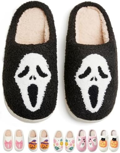 Cute House Slippers for Women Men Warm Cozy House Shoes Fuzzy Home Slippers with Memory Foam Indo... | Amazon (US)