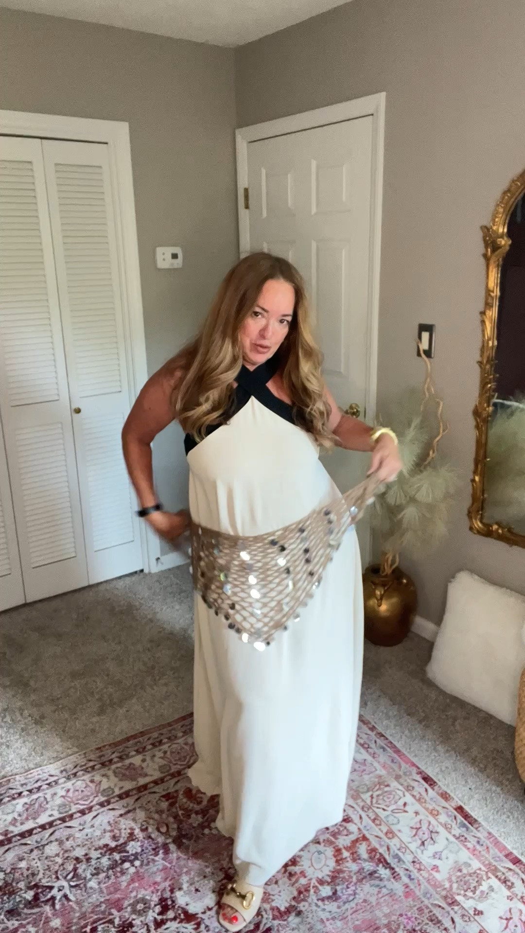 Sequin fishnet scarf. Perfect as a swimsuit sarong. It could used as a waist scarf or a head kerchief for a festival. It is so glam and whimsical

#LTKootd #LTKdayinmylife #LTKTravel