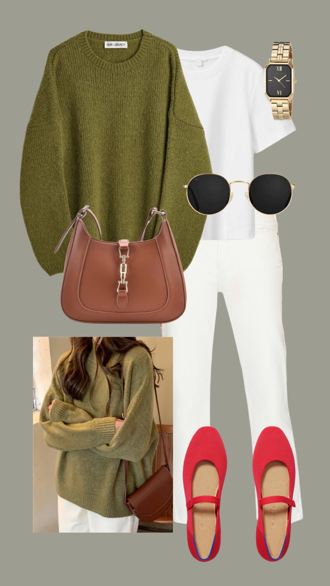 fall outfit, green sweater, red flats, ballet flats

#LTKStyleTip #LTKSeasonal #LTKWorkwear