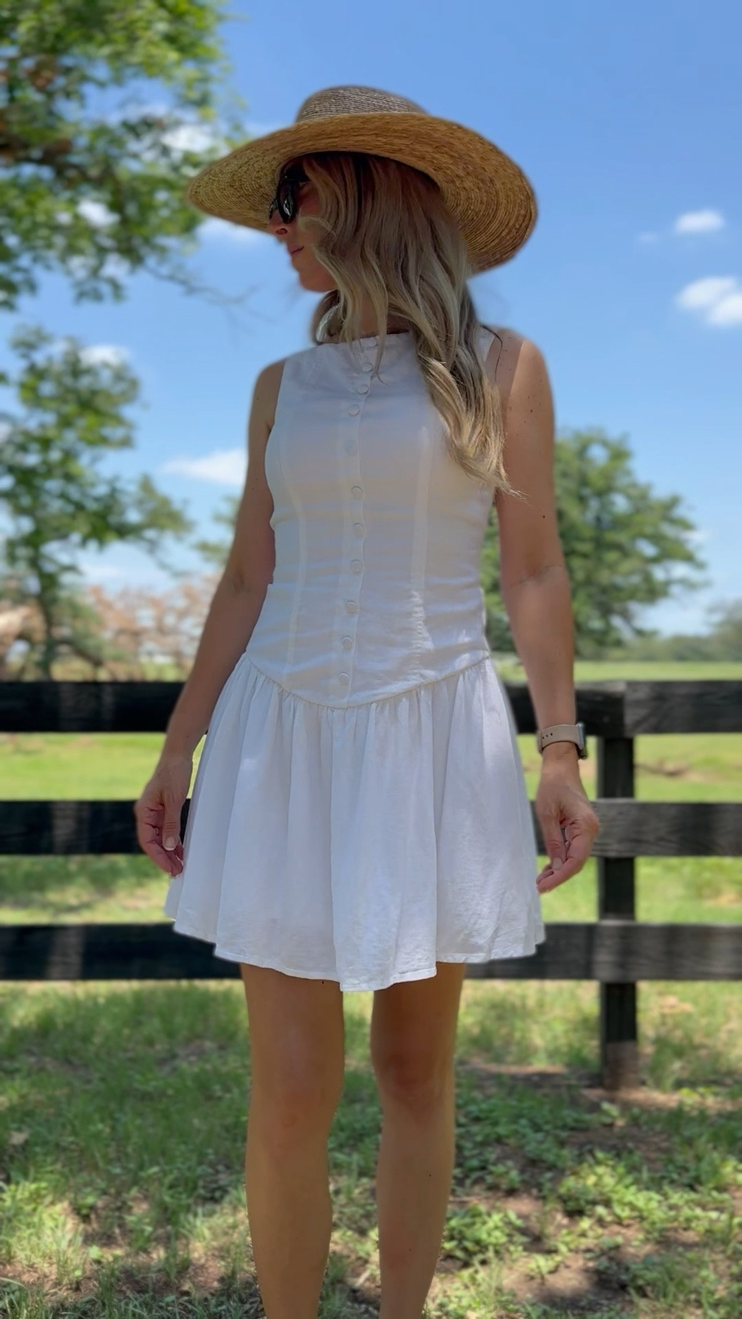 The prettiest drop waist summer dress! Wearing XS. Linen dress, target dress, target summer dress, date night dress, casual dress, target sunglasses, white dress, European summer, resort dress. Callie Glass 

#LTKSummerEdit #LTKSeasonal #LTKFindsUnder50
