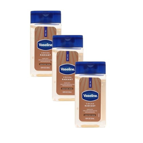 Vaseline Cocoa Radiant Replenishing Oil Gel with Pure Cocoa Butter, Travel Size, 1.69 fl oz, 3 Pack | Amazon (US)