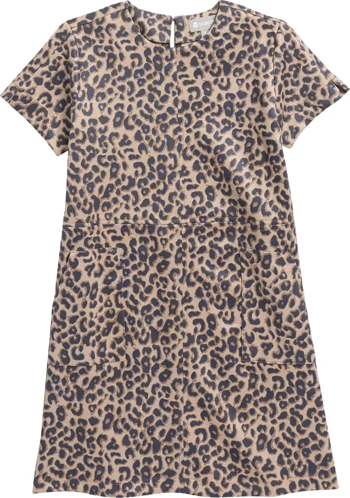 Tractr Kids' Leopard Print Faux Suede Dress | Nordstrom | Nordstrom