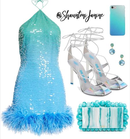 I’ve got the blues!  🦋This curation embodies all the trends I love ; ostrich feathers, holographic shoes, ombré sequins, tie up shoes, acrylic bags, and of course, my staple, phone cases. 

#LTKitbag #LTKshoecrush #LTKstyletip