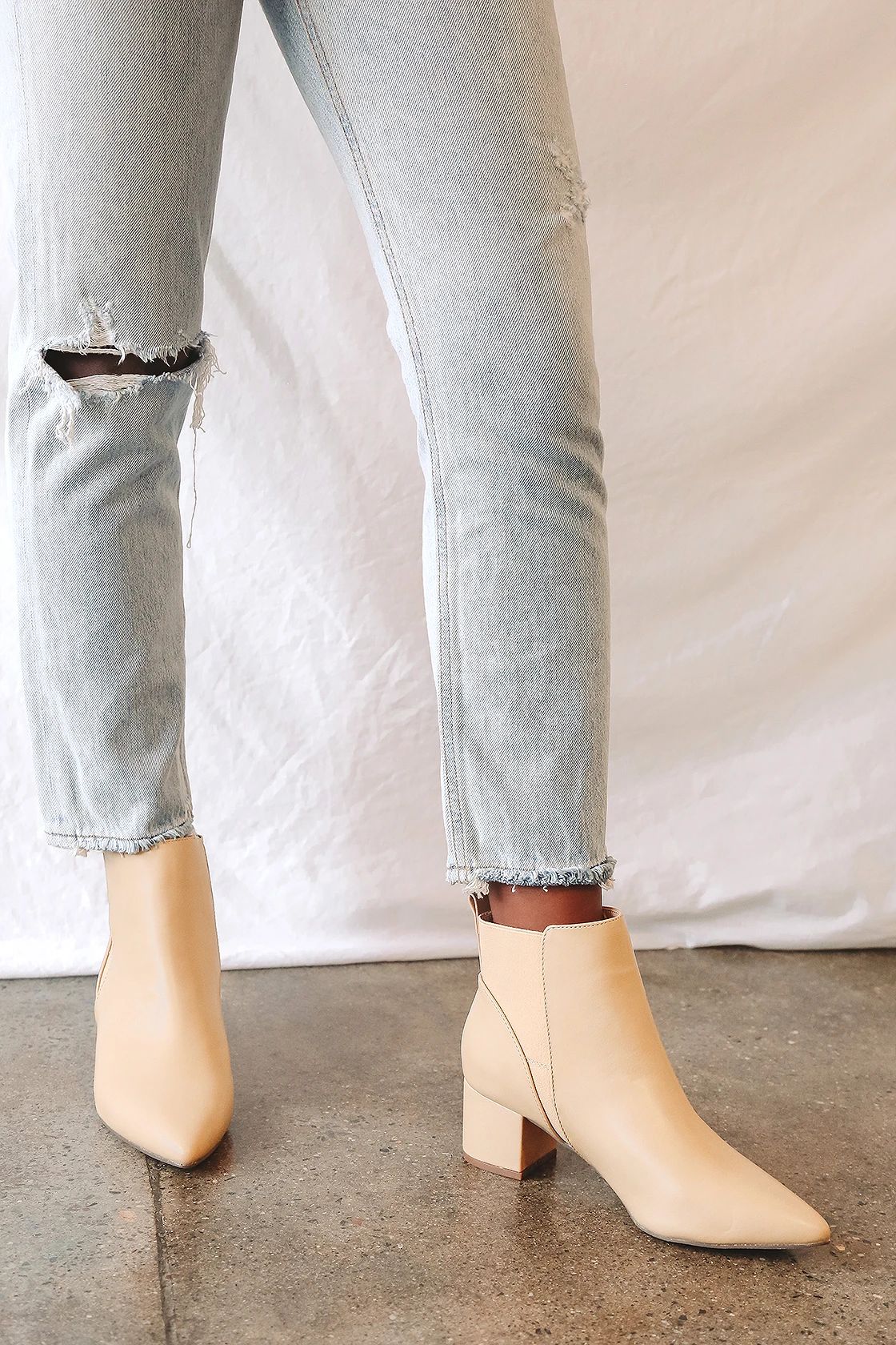 Chase Light Nude Pointed Toe Ankle Booties | Lulus (US)