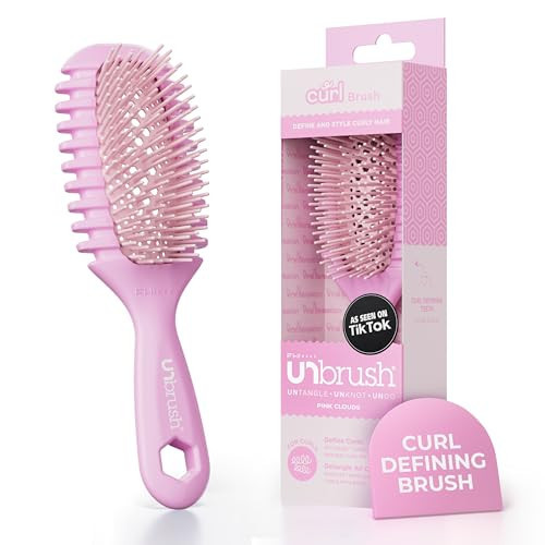 FHI Heat UNbrush Curl Defining Brush — Wavy, Coily, and Curly Hair Brush with DuoFlex Bristles & StyleCurl Handle — for Gentle Detangling & Faster Styling on Wet Hair - Pink Clouds | Amazon (US)