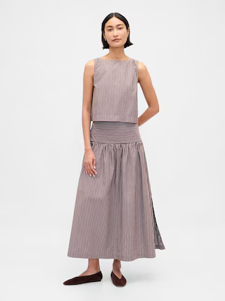 Poplin Drop-Waist Maxi Skirt | Gap (US)