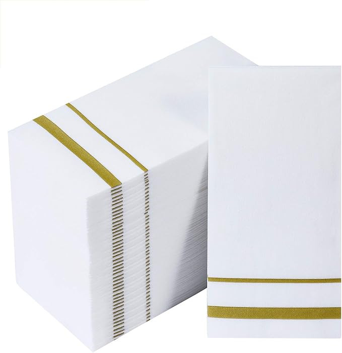 [200 Pack] Disposable Guest Towels Paper Hand Towels, Decorative Bathroom Hand Napkins for Kitche... | Amazon (US)