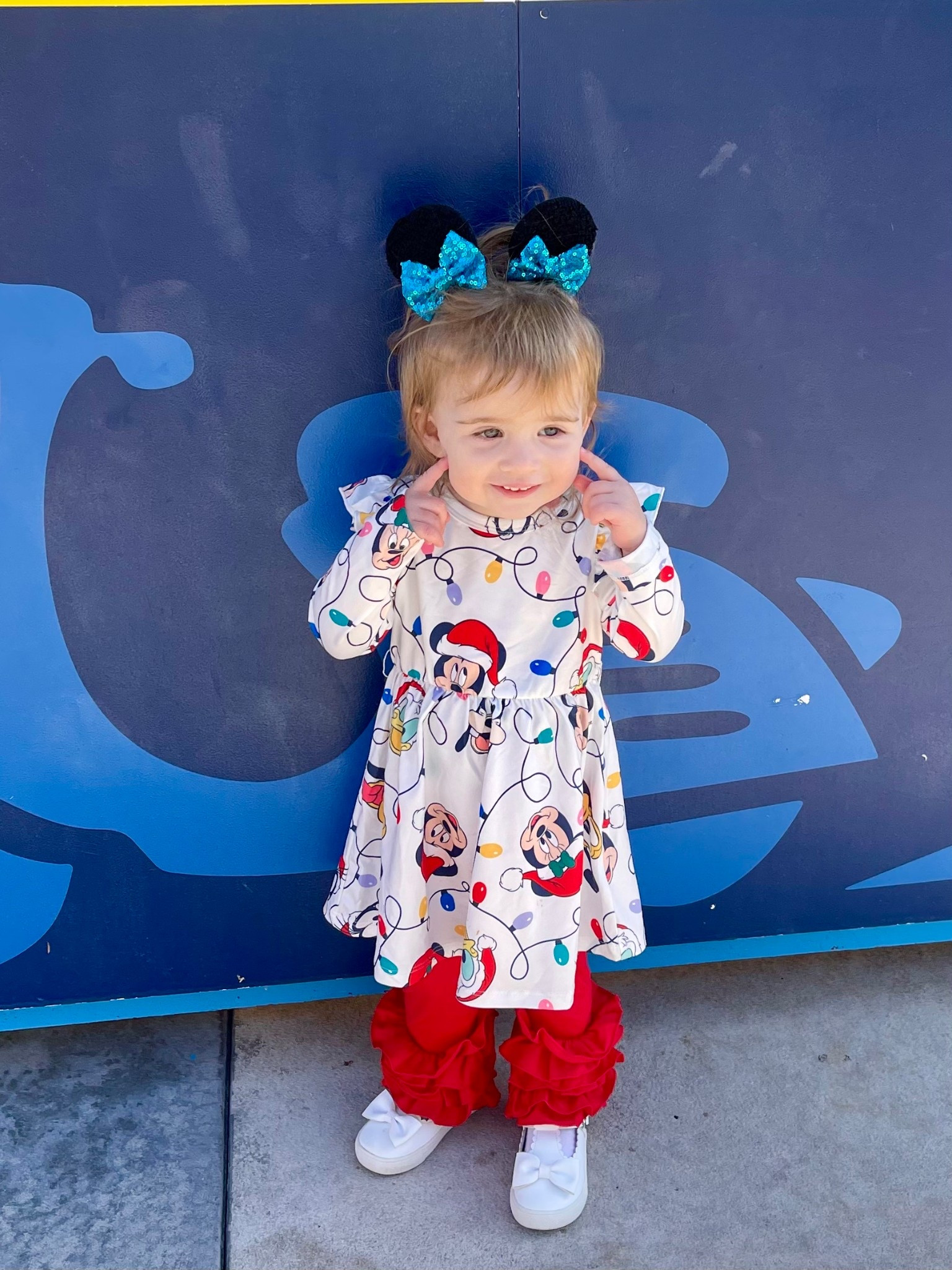 🎅🏼Mini Mouseketeer Holiday Outfit 🎀

The cutest little Christmas look for your tiniest Disney fan! Caroline is ready for holiday magic in this Mickey & Minnie Christmas light dress from Amazon paired with red ruffle leggings and white bow sneakers — finished off with the sweetest sparkly mouse ear bows 💫 Perfect for park days, photos with Santa, or a festive family outing at home.

🛍️ Shop her look:
• Disney Princess Frozen Elsa Minnie Mouse Christmas Dress – $14
• HOOLCHEAN Baby & Toddler Ruffle Leggings – $16
• Felix & Flora Toddler/Little Kid White Bow Sneakers – $27
• 12-Pack Mouse Ears Hair Clips with Sparkly Bows – $9

✨ Toddler Disney Outfit | Minnie Mouse Dress | Baby Girl Christmas Outfit | Disney Holiday Outfit | Matching Disney Family Looks | Christmas at Disney | Festive Toddler Style | Mickey & Minnie Lights Dress | Holiday Park Outfit | Amazon Baby Fashion 🎄❤️

#LTKTravel #LTKKids #LTKHoliday