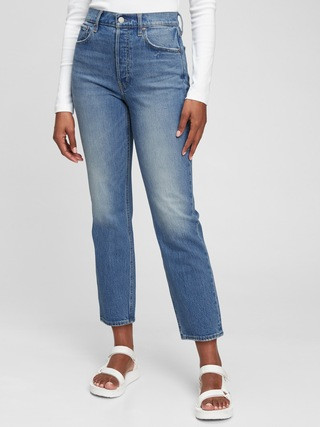 High Rise Cheeky Straight Jeans with Washwell | Gap (US)