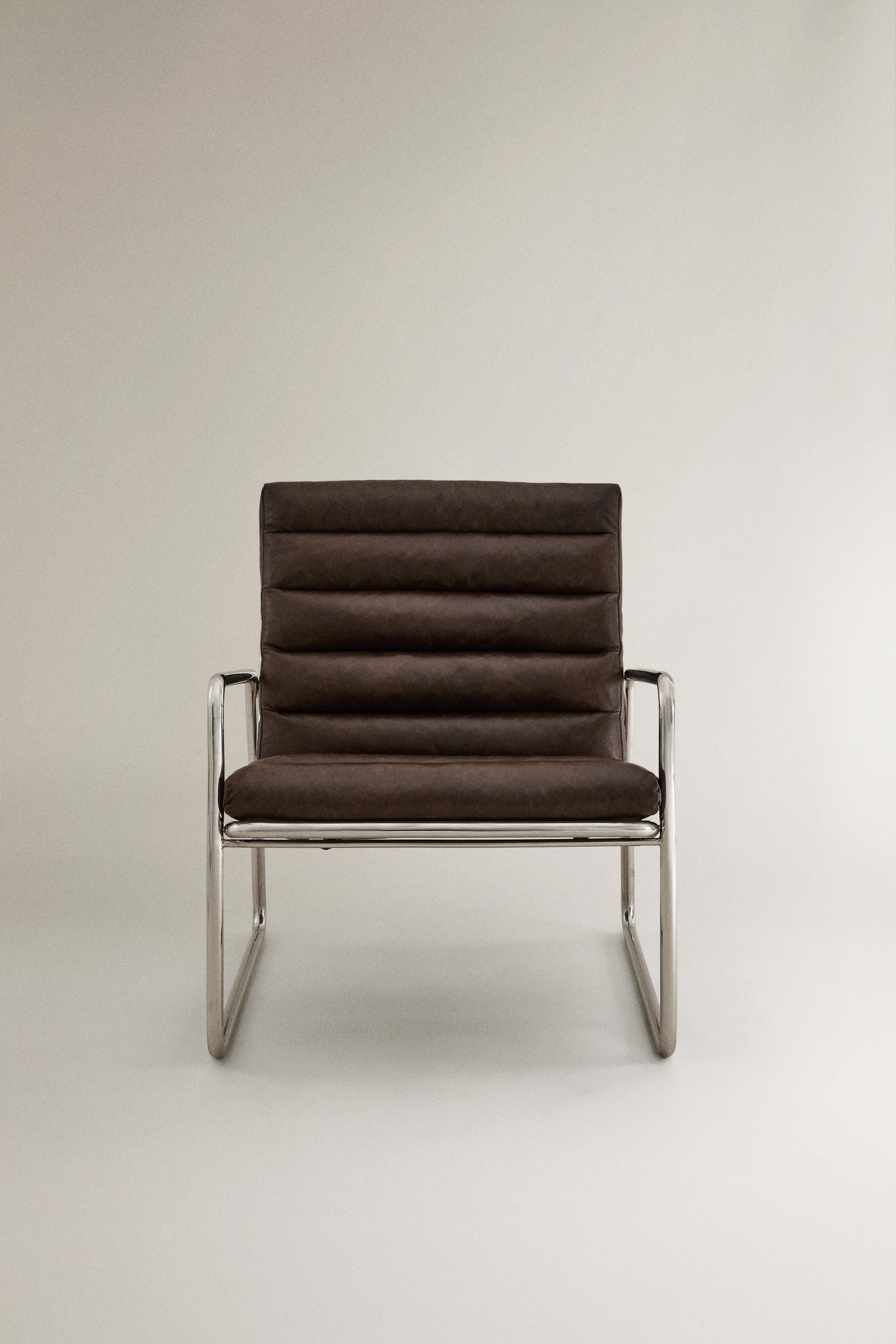 FAUTEUIL CUIR ET ACIER INOXYDABLE | Zara FR