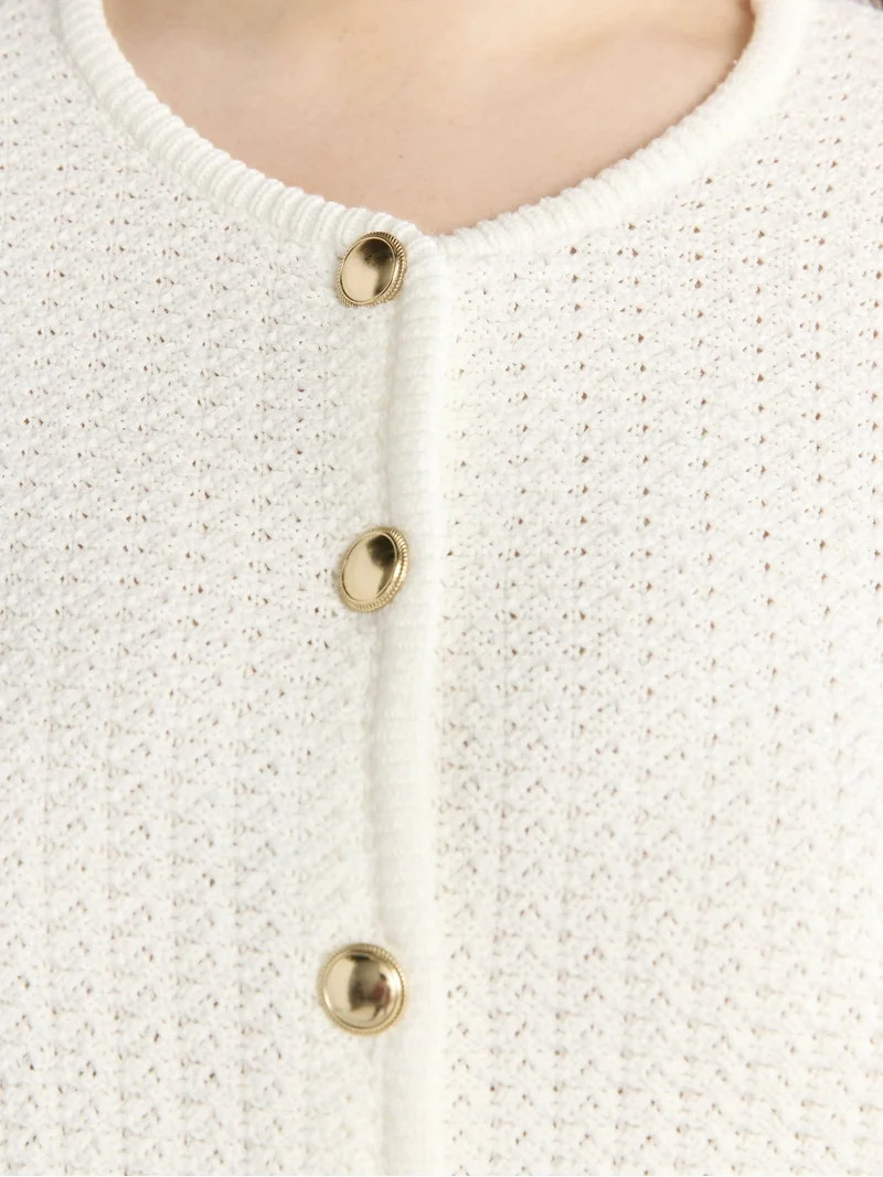 Free Assembly Women's and Women's Plus Crochet Cardigan Sweater, Lightweight, Size XS-4X | Walmart (US)