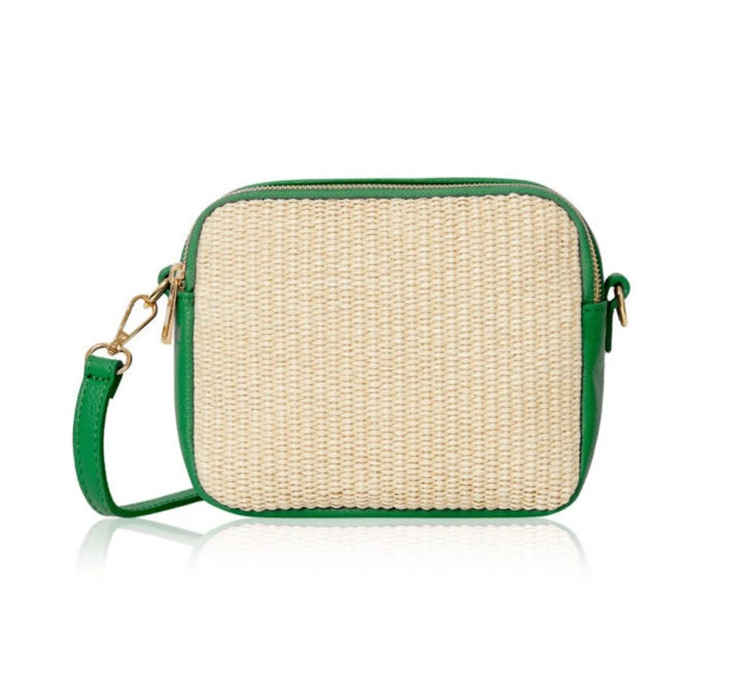 Woven Straw & Leather Camera Bag, Summer Bag, Stylish Leather Bag, Women's Handbag, Wicker Leathe... | Etsy (US)