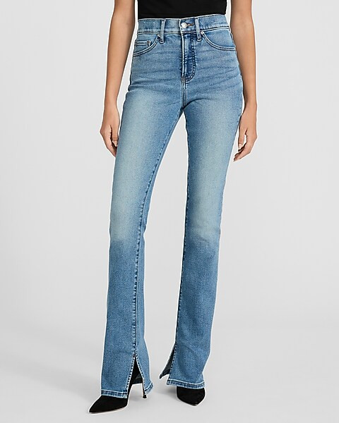 High Waisted Medium Wash Hyper Sculpt Skyscraper Jeans | Express