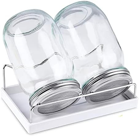 Sprouting Jar Kit-2 Wide Mouth Quart Mason Jars with 316 Stainless Steel Screen Sprout Lids, Drip... | Amazon (US)