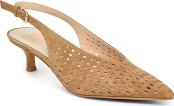 Alenna Perf Slingback Pointed Toe Kitten Heel Pump (Women) | Nordstrom