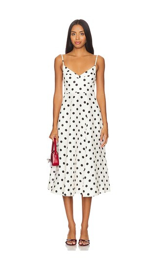 Midi Picnic Dress in Cream & Black Dot | Revolve Clothing (Global)