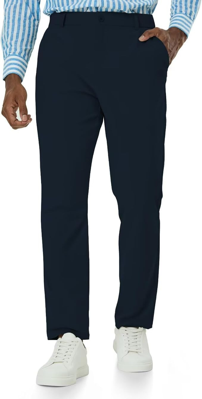 Mens Classic Fit Golf Pants Stretch Dress Pants 30''/32''/34'' Lightweight Casual Suit Pants with... | Amazon (US)