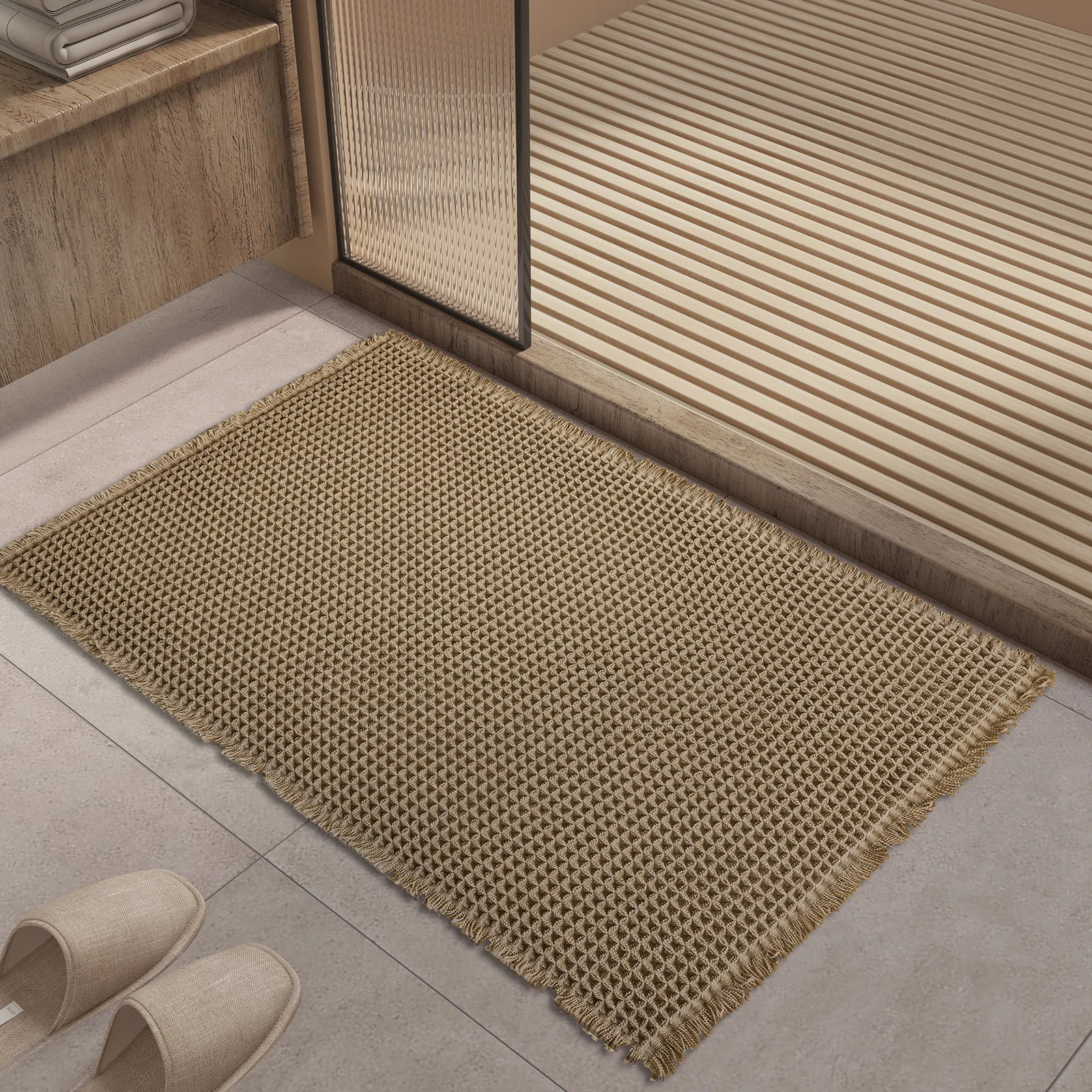 Ebern Designs Waffle Weave Bath Mat Rug,Super Absorbent & Non-Slip Bathroom Rugs & Reviews | Wayf... | Wayfair North America