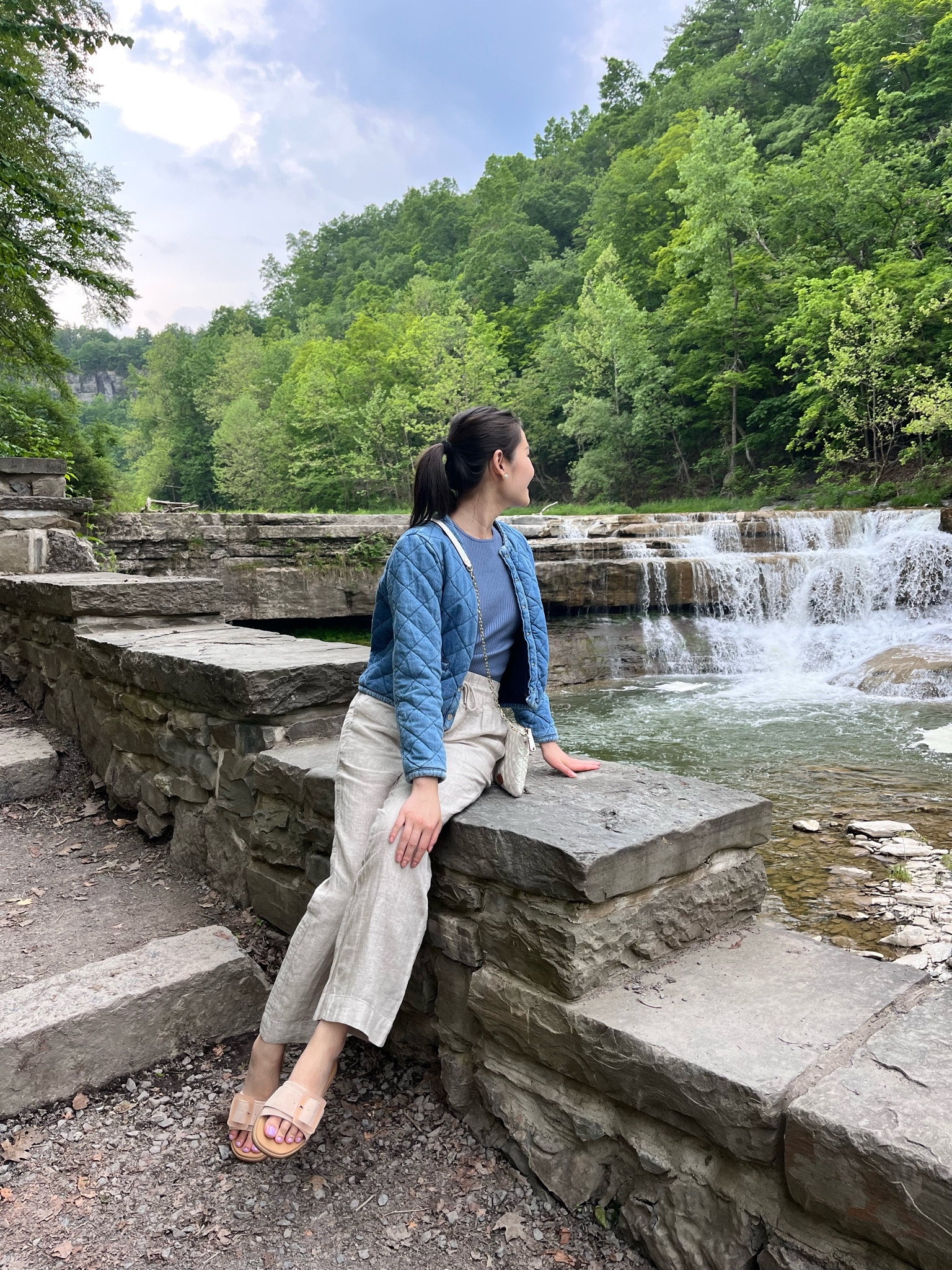 Best affordable wide leg linen pants under $40 (wearing XS - 28” inseam and I’m 5’6”) - secure and thick waistband with drawstring. Linked similar quilted denim jackets. 

Slides: True to size. Size half step down if you’re in between two sizes. Has a waterproof and comfy cushioned footbed for walking longer distances.

#LTKFindsUnder50 #LTKSummerEdit #LTKTravel