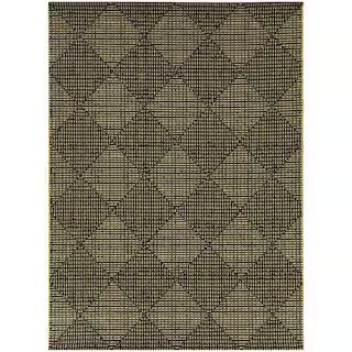 Hampton Bay Chasewood Dark Brown 8 ft. x 10 ft. Geometric Indoor/Outdoor Area Rug 3126024 - The H... | The Home Depot