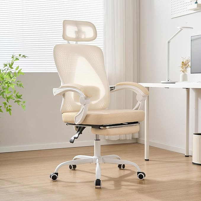 Ergonomic Office Chair with Retractable Footrest, 400LBS Capacity,Synchronized Armrest, Breathabl... | Amazon (US)