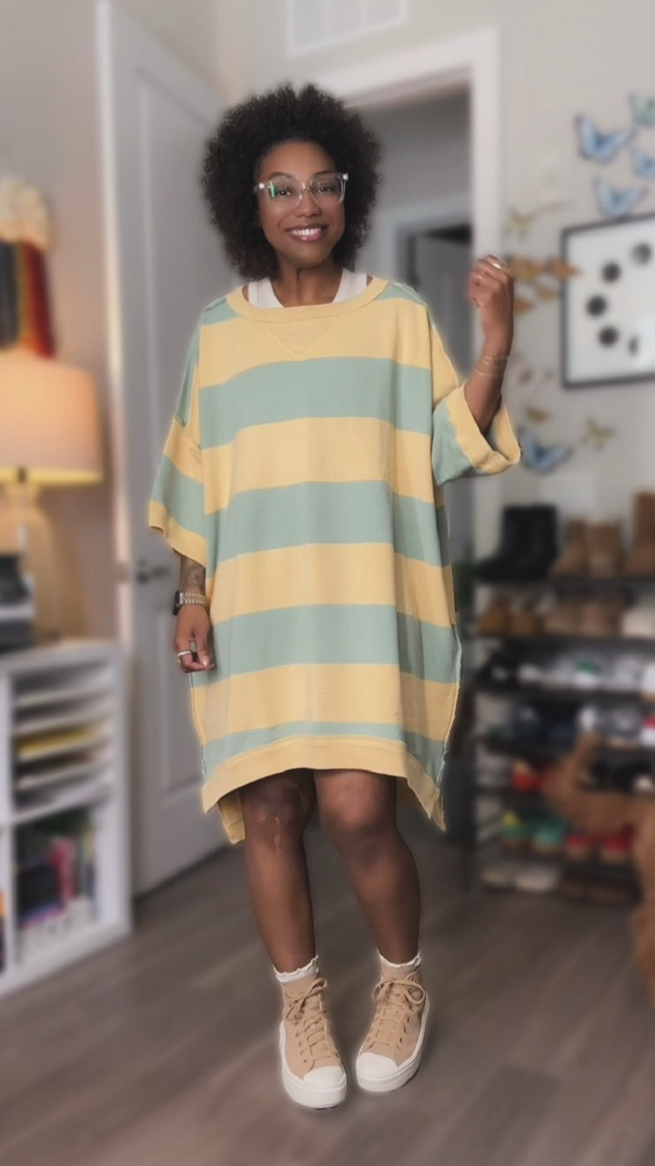 Original dress is from Free People. Linked it JIC it comes back in sale. 

But was able to find a pretty close dupe on Amazon. Just doesn’t have stripes  

#LTKMidsize #LTKootd #LTKPlusSize