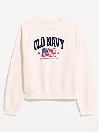 Oversized Graphic Raglan Sweatshirt | Old Navy (US)