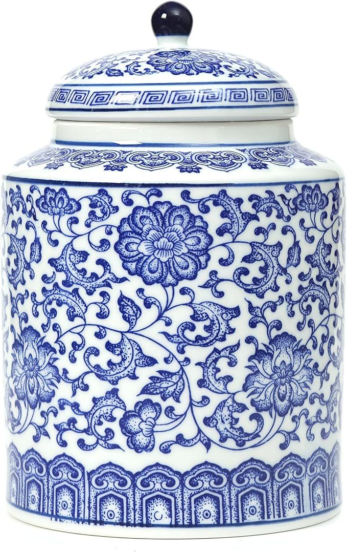 Blue and White Ginger Jar, Chinoiserie Vase, Small Chinoiserie Porcelain for Home Décor, Ginger ... | Amazon (US)