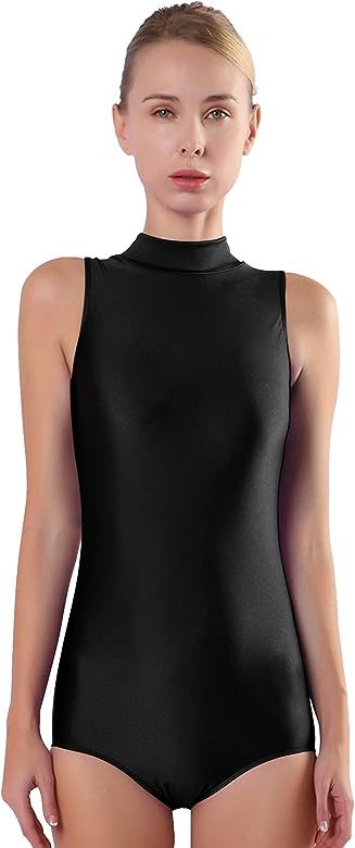 Speerise Women Mock Neck Sleeveless Leotard Spandex Dance Bodysuit | Amazon (US)