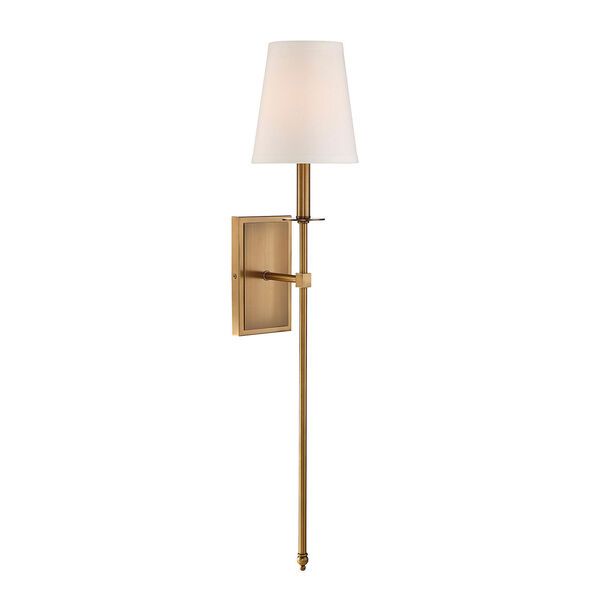 Linden Warm Brass Seven-Inch One-Light Wall Sconce | Bellacor