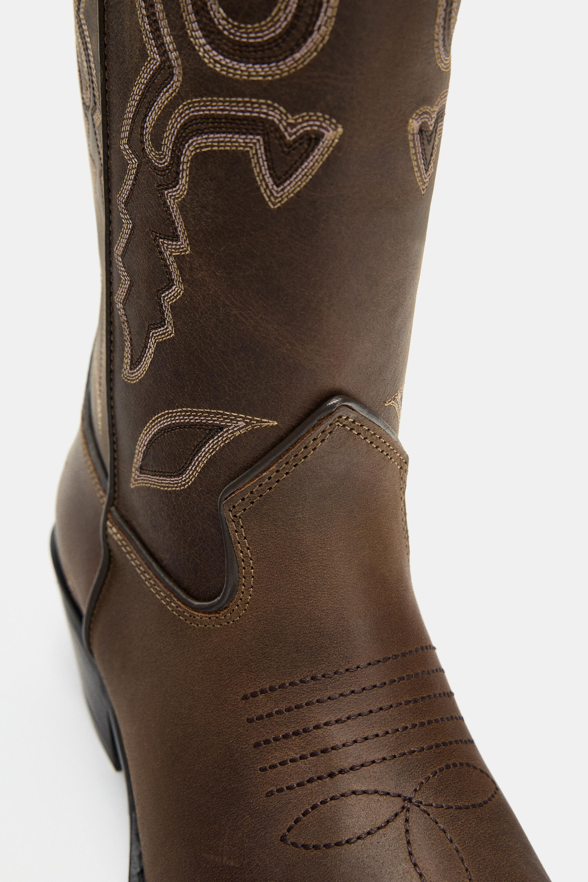 LEATHER COWBOY BOOTS | Zara US