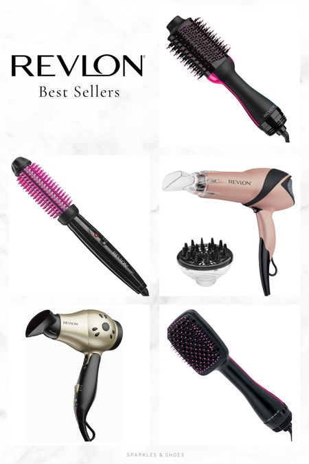 The Revlon Salon One-Step hair dryer and volumiser is a cult favorite for a reason! I own two and this 2-in-1 styling tool gives the power of a dryer and a volume of a styler!  I’ve also linked four other best sellers from #Revlon! 