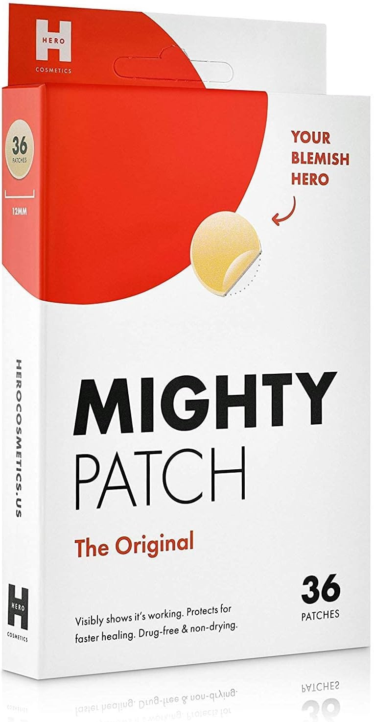 Mighty Patch Original from Hero Cosmetics - Hydrocolloid Acne Pimple Patch for Zits and Blemishes, S | Amazon (US)