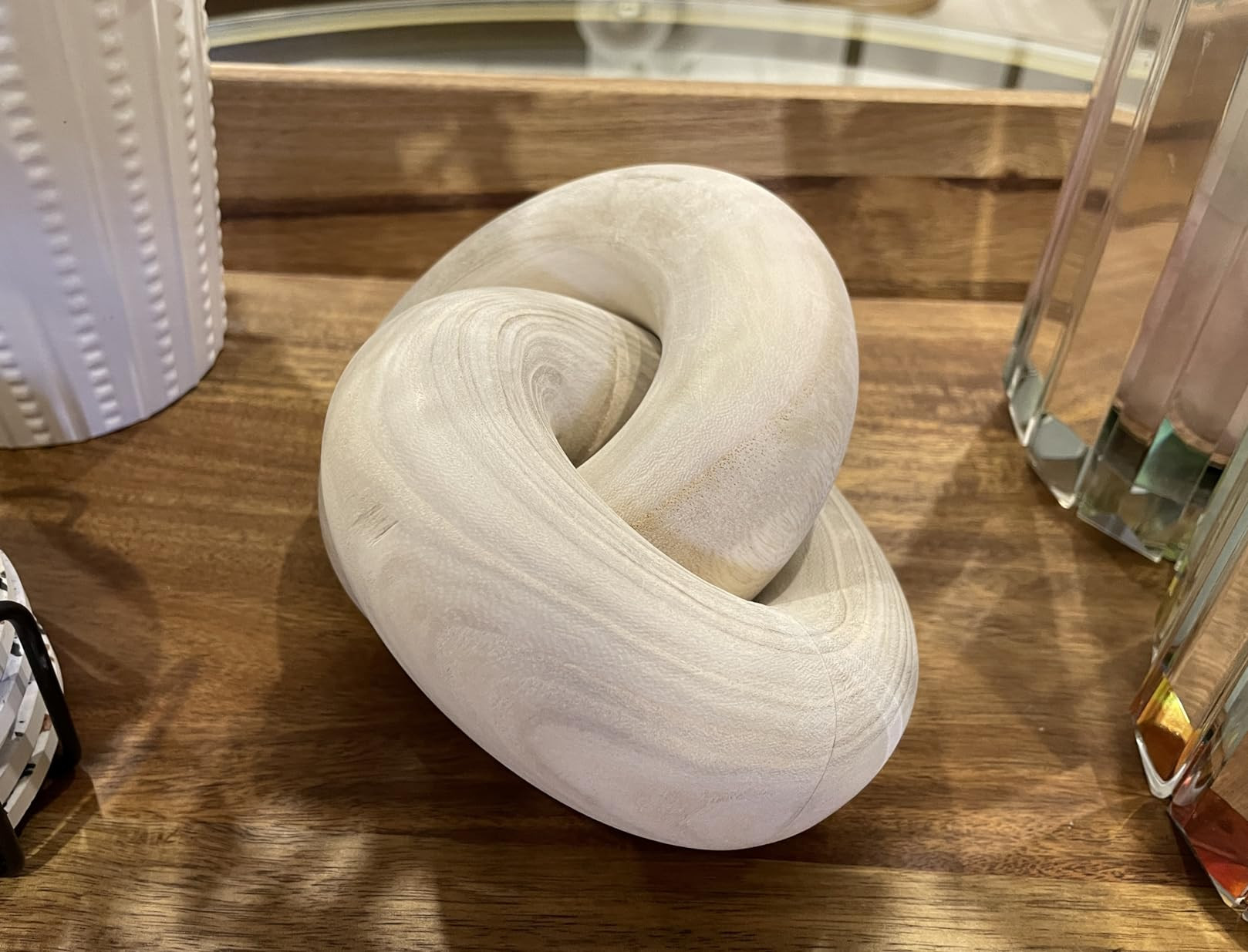 PEAKOLY Wood Knot Decor Natural - Coffee Table Sculpture, Wood Chain Link Decor, Decorative Chain... | Amazon (US)