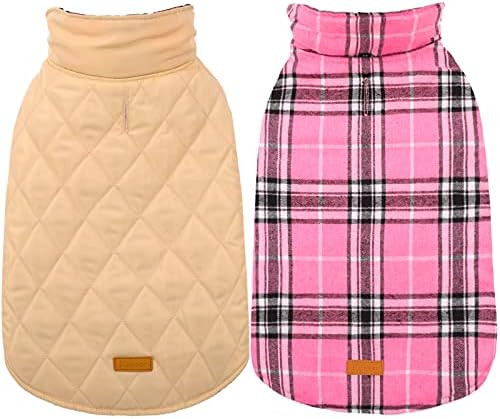 Kuoser Cozy Waterproof Windproof Reversible British Style Plaid Dog Vest Winter Coat Warm Dog App... | Amazon (US)